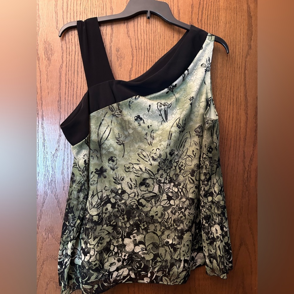 Asymmetrical Neckline Dress Barn Unique Lace Tank